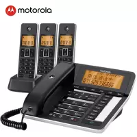 摩托罗拉(MOTOROLA) C7501RC录音电话机 无线座机 子母机 固定电话 办公家用大屏幕 一拖三