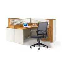 西泰XT232屏风办公桌两人位办公位带高柜3.2米橡木色