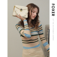 金狐狸白色珍珠包包女新款时尚真皮鳄鱼纹链条单肩斜挎包