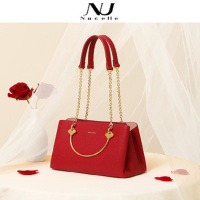 紐芝蘭(NUCELLE) 红色高级感新娘结婚用大容量手提婚包