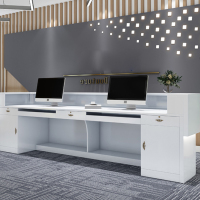 边巷(BIANXIANG)烤漆收银台店铺柜台服装店美容院吧台简约现代公司酒店前台接待台2800*800*1050