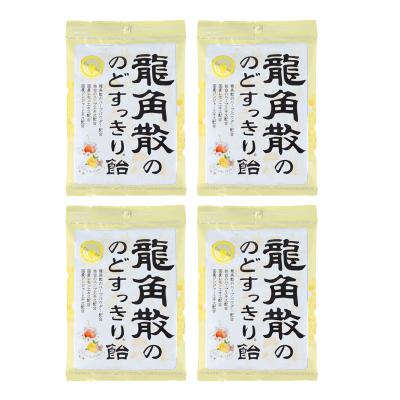 [4件装]龙角散 草本润喉糖 蜂蜜柠檬生姜味 70G