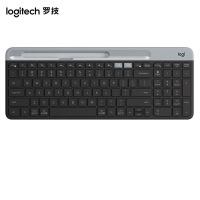 罗技 K580 多设备键盘 无线蓝牙全尺寸办公键盘 ipad手机平板电脑键盘 [键盘+干电池套餐]黑色