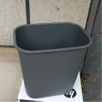 妙洁(MIAOJIE) 14L 灰色阻燃无盖垃圾桶灰色方形垃圾桶