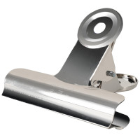 得力(deli)9522票夹 圆形票夹不锈钢铁票夹小夹子 办公用品 大号(64mm/6个装)