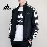 阿迪达斯adidas男装跑步健身飞行员运动服立领透气外套休闲棒球服夹克