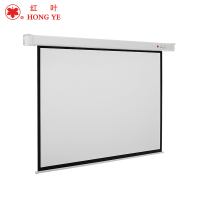 红叶150英寸4:3白塑电动遥控投影幕 投影机幕布 投影仪幕布