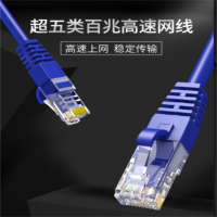 得力超五类网线CAT5e百兆非屏蔽双绞线宽带连接线工程家装成品网络跳线300米
