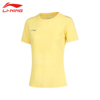 李宁LI-NING运动时尚舒适透气女子短袖T恤ATSS600-1浅蓝色3XL