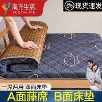 南方生活 床垫学生宿舍单人夏季折叠褥子垫被海绵垫子软床垫藤席正反两用榻榻米双人加大租房睡垫地铺