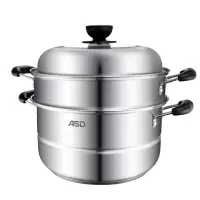 爱仕达(ASD)蒸锅ZS28A4D 304不锈钢复合锅底两层9.2L蒸锅煮锅涮焖炖一锅多用