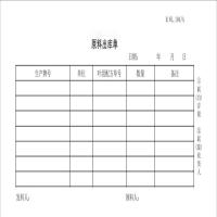 minG SHEn原料出库单(50本起订)