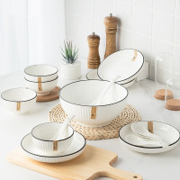 碗碟套装 家用北欧陶瓷碗盘送礼创意碗筷餐具套装轻奢碗盘组合