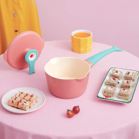 卡特马克(Cate Maker) 16cm鲸鱼辅食锅奶锅 珊瑚红