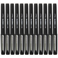 得力S34 1.0mm加粗中性笔 黑色 12支/盒2盒装