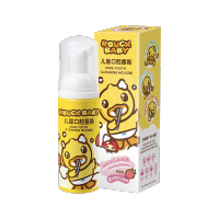 小黄鸭 洁牙慕斯儿童泡沫牙膏可吞咽按压式无氟水果味