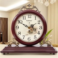 OIMG 木质钟表欧式双面座钟 复古创意