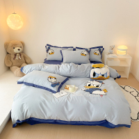 迪士尼(DISNEY)全棉水洗棉四件套纯棉卡通儿童被套床单三件套床上用品贴布刺绣