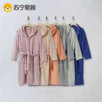 奂米浴袍家用夏男女情侣款比纯棉吸水浴巾成人洗澡巾可穿可裹浴裙814-2