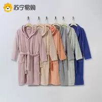 奂米浴袍家用夏男女情侣款比纯棉吸水浴巾成人洗澡巾可穿可裹浴裙814-2