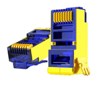 安普康(AMPCOM)AMCAT6BGP050(BU) 六类千兆屏蔽水晶头 纯铜壳镀金 蓝色50个 单位:袋