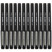 得力S34 1.0mm 加粗中性笔 黑色 12支/盒2盒装