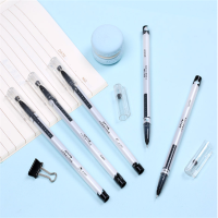 得力(deli)盖帽式中性笔 一支 0.3812支装