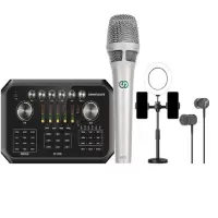 Anliy ST60+SR10调音台声卡套装手机直播电脑抖音主播唱歌k歌录音直播设备全套电容麦克风唱吧神器话筒