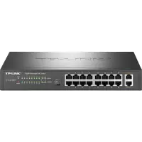 TP-LINK 18口千兆上联网管PoE交换机 企业级交换机 监控网络分线器 分流器 TL-SL2218MP
