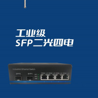 光讯光电工业交换机千兆2光4电SFP导轨式光电转换器光纤收发器网络分线器 不含光模块、电源