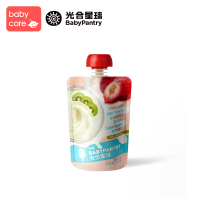 babycare新西兰辅食品牌光合星球原装进口欧盟果泥发酵乳猕猴桃桃香蕉泥(近效期)