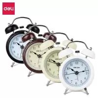 得力(deli)迷你夜光低噪音闹钟 家庭卧室懒人闹钟 颜色随机 9024