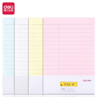 得力(deil)12本480页横线款便利贴纸 彩色记事贴/便签本/自粘留言本 (102*152mm)办公用品 21527