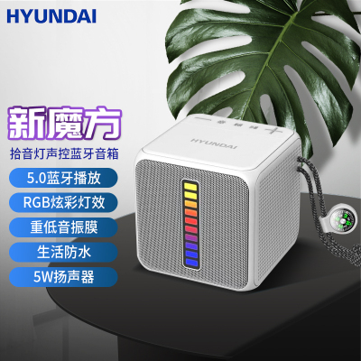现代(HYUNDAI)A8 音箱户外家用桌面低音炮大音量迷你小型无线便携式 电脑手机蓝牙FM收音机功音响