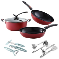 荣事达 魅影厨房套装(锅具三件+铲具四件+厨房三件)RG-TM06D-LB