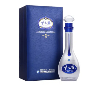 洋河梦之蓝 M9 52度 500ML绵柔白酒 单瓶装