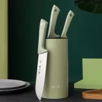 张小泉 摩捷•淡雅绿刀具四件套(水果刀+小厨刀+切片刀+刀座)