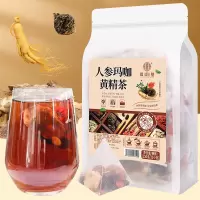 谯韵堂 人参玛咖黄精茶 250g人参桂圆枸杞玛咖五宝茶量贩装三角包 10袋装