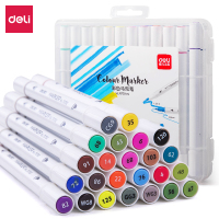 得力(deli)70700-36色双头马克笔 学生水彩笔美术绘画笔手绘笔 多色记号笔涂鸦笔画笔彩色