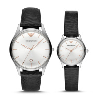 阿玛尼(EmporioArmani)手表 情侣手表商务简约时尚男表情侣表生日礼物情侣对表AR90006 七夕礼物 送女友