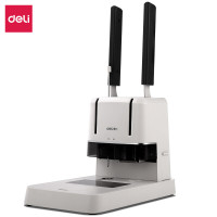 得力(deli)3876A财务凭证装订机白色 省力型档案票据资料装订打孔机