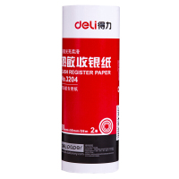 得力 3204热敏收银纸(白)80mm*58mm*28m(2卷/筒) 3筒装