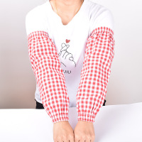 袖套男女加长款棉布纯棉成人(酒红格子)/双