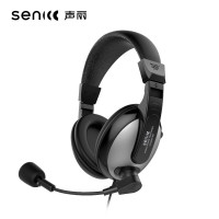 声丽(SENICC)头戴式电脑耳机 ST-2688 带话筒耳麦 双插头耳机