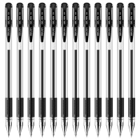 得力(deli)6600ES中性笔黑色12支/盒+33444笔芯20支/盒 0.5mm签字笔中性笔芯学生考试碳素水笔黑笔