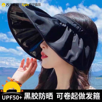 苏宁宜品 夏季防晒帽子女贝壳帽防紫外线 发箍大檐遮太阳空顶帽