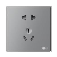 德力西(DELIXI)开关86面板暗装星空灰色-银CD217正五孔