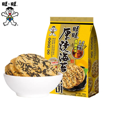 苏宁宜品厚烧海苔米饼 168g/袋 零食大礼包台湾锅巴饼干膨化食品散装组