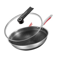康巴赫(KBH)304旗舰双面蜂窝炒锅30cm-LPB-30B1