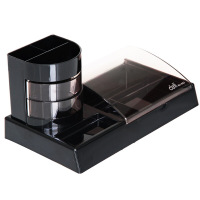 得力 903多功能实用型组合办公盒笔筒 带笔筒(黑) 903 多功能带收纳盒型(个)